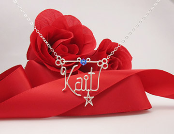 personalized name necklace in wire