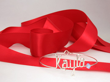 Wire Bracelet with birthstone