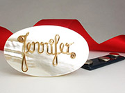 mother of pearl personalized brooch