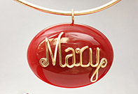 mother of pearl personalized brooch