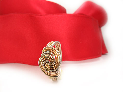 silver and gold wire RINGS