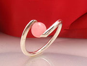Ring Salmon Pink silver Wire Jewelry gold
