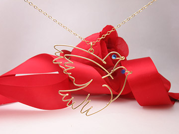 Silver necklace - Bike pendant