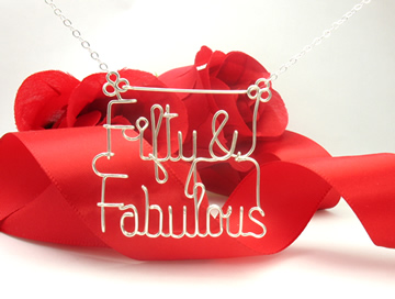 personalized name necklace in wire