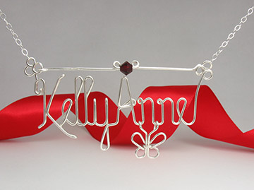 personalized name necklace - butterfly charm