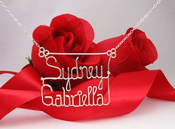 personalized name necklace Wire Jewelry - 90 charm