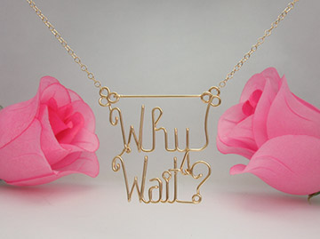 personalized name necklace in gold wire 