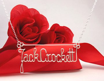 personalized name necklace in wire