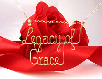 personalized name necklace in wire