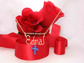 Necklace with cross charm