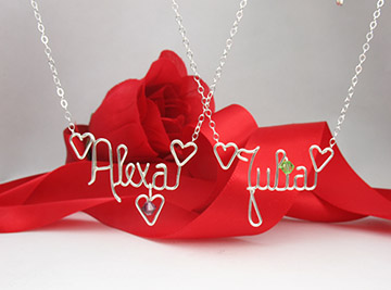 personalized name necklace wire jewelry 