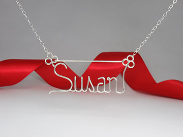 personalized name necklace - heart