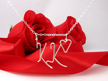 personalized name necklace, wire jewelry