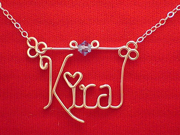 personalized name necklace wire jewelry 