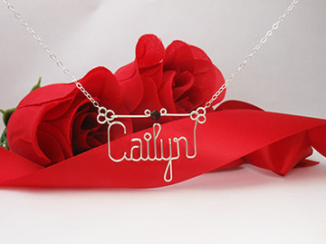 personalized name necklace, wire jewelry