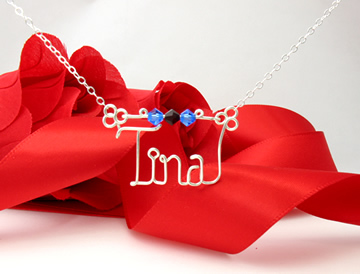 personalized name necklace wire jewelry