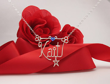 personalized name necklace - star charm