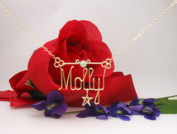 personalized name necklace - star charm