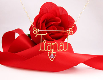 personalized name necklace, wire jewelry
