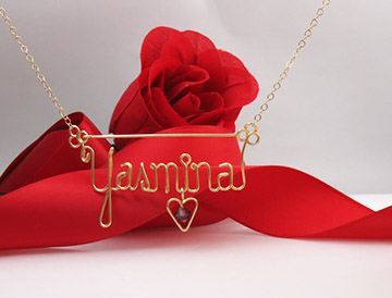 personalized name necklace wire jewelry 
