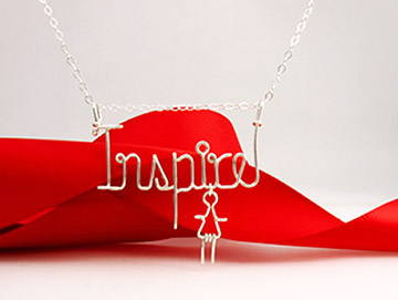 personalized name necklace in wire - girl charm