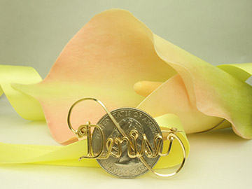 Gold Pin with small size fonts