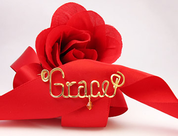personalized name pin, wire jewelry