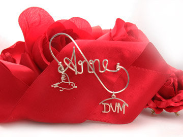 personalized name pin in silver not tarnish wire