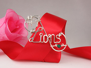 personalized name pin in argentium silver wire