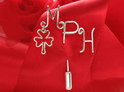 Silver Shamrock Initial Personalized Wire Pin Jewelry