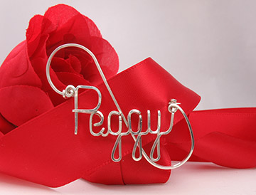 personalized name pin in silver not tarnish wire